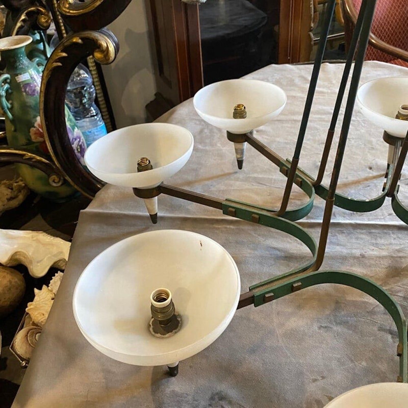 Mid-century oval chandelier, Italy 1950s