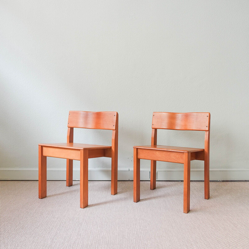 Paire de chaises d'école vintage Sena par António Sena da Silva pour Móveis Olaio, 1972