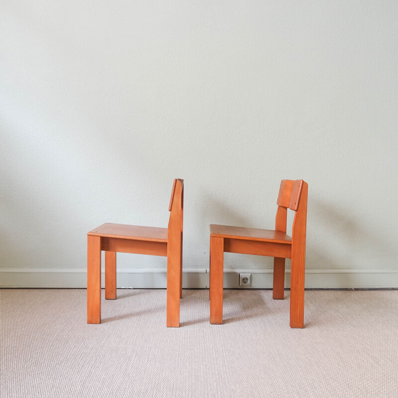 Pair of vintage school chairs Sena by António Sena da Silva for Móveis Olaio, 1972