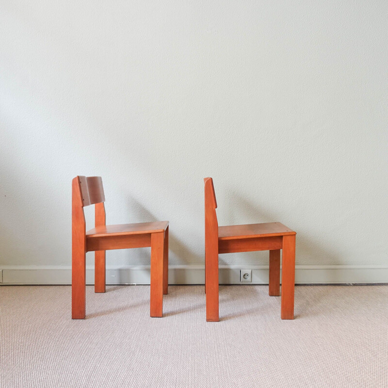 Paire de chaises d'école vintage Sena par António Sena da Silva pour Móveis Olaio, 1972