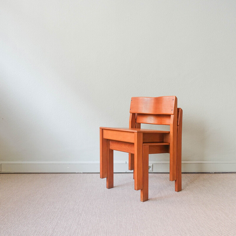 Pair of vintage school chairs Sena by António Sena da Silva for Móveis Olaio, 1972