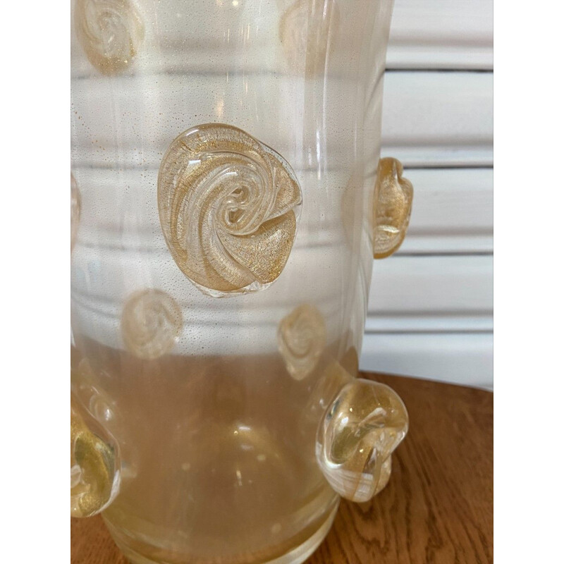 Vintage Murano glass vase by Toso, 1980