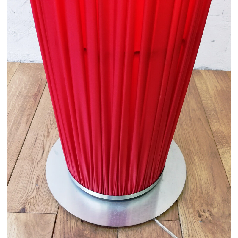 Vintage-Lichtsäule aus rotem Plissee-Stoff