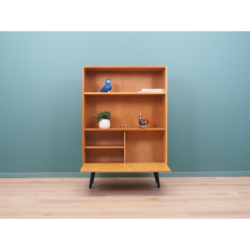 Vintage ash wood bookcase, Denmark 1970