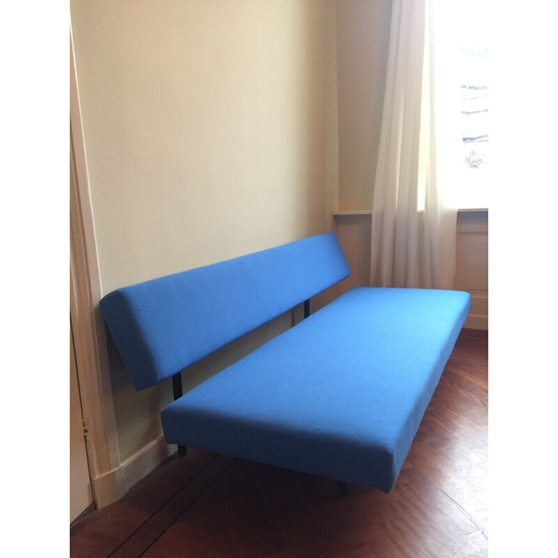 Spectrum sleeping sofa in blue fabric, Martin VISSER - 1960s