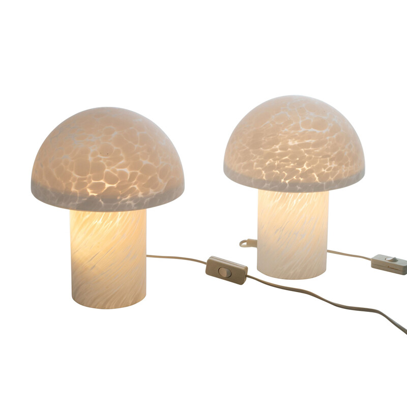 Pair of Glas Eckert vintage mushroom lamps