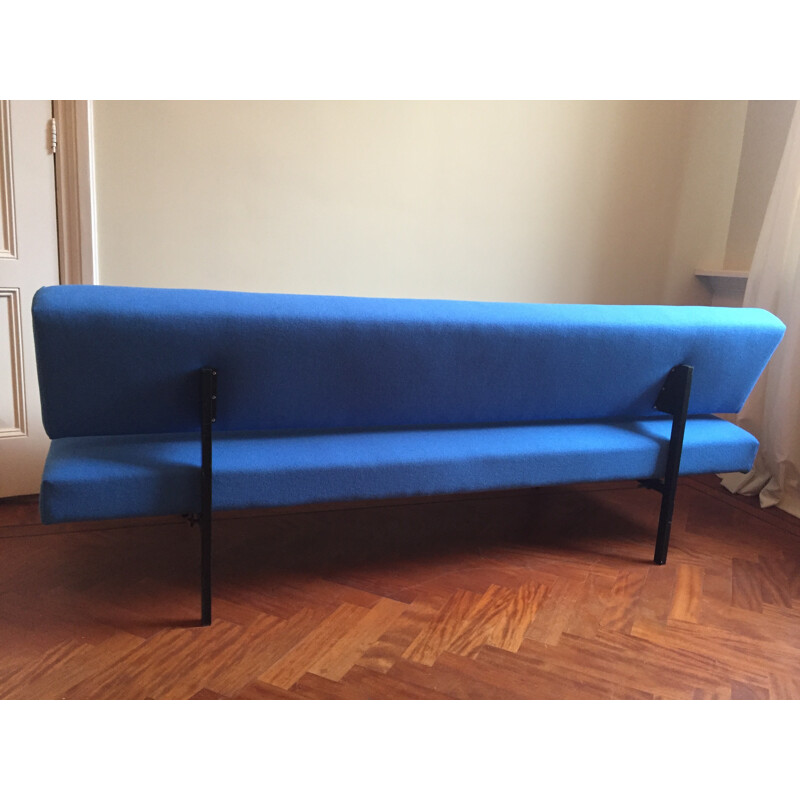 Spectrum sleeping sofa in blue fabric, Martin VISSER - 1960s