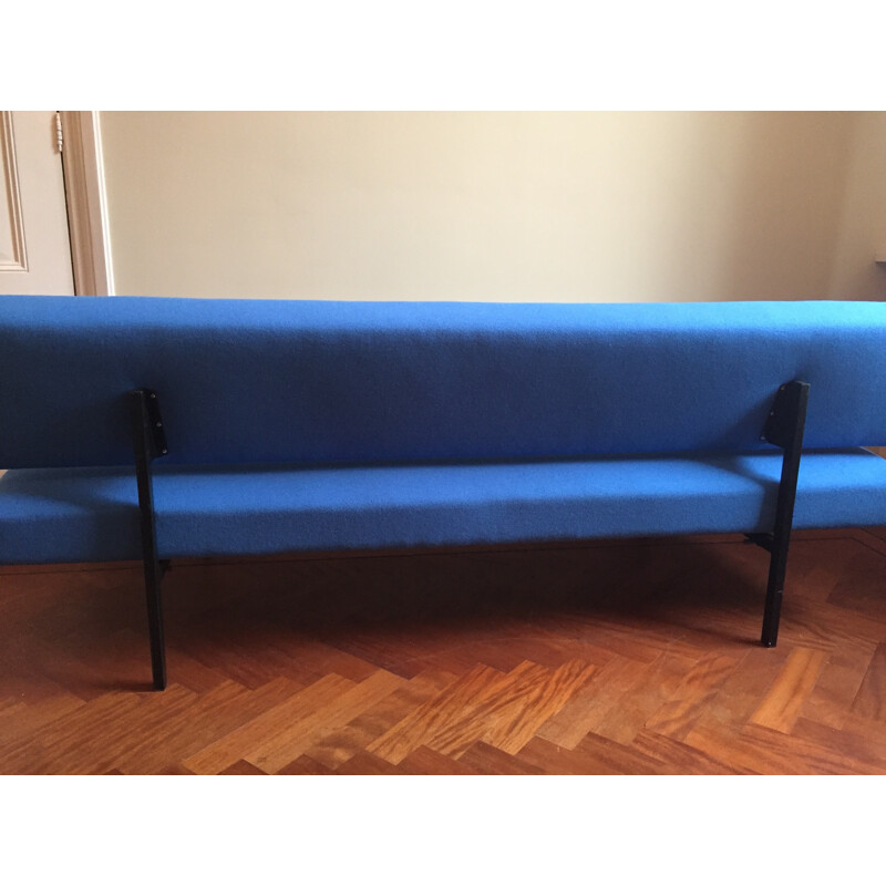 Spectrum sleeping sofa in blue fabric, Martin VISSER - 1960s