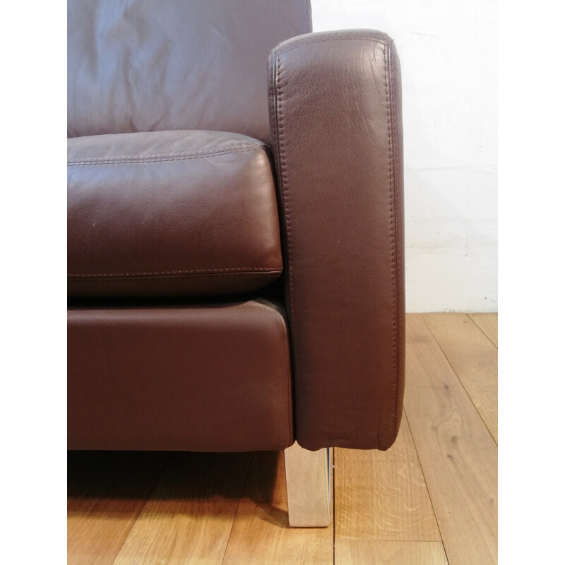 Vintage-Lounge-Sessel Cor aus braunem Leder