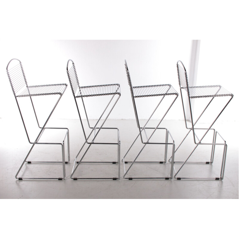 Ensemble de 4 tabourets de bar vintage par Till Behrens pour Schlubach, 1980