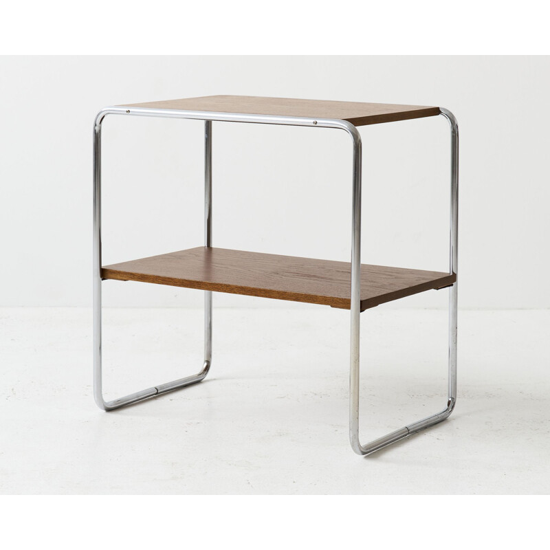 Mesa auxiliar vintage de madera modelo B12 de Marcel Breuer para Thonet, 1930