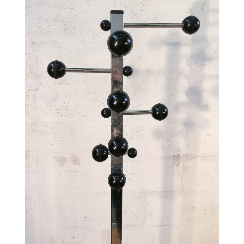 Vintage industrial metal and plastic coat rack