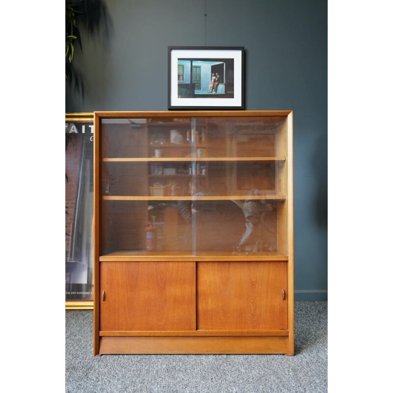 Mid century glass and teak display cabinet by Herbert Gibbs, 1960s