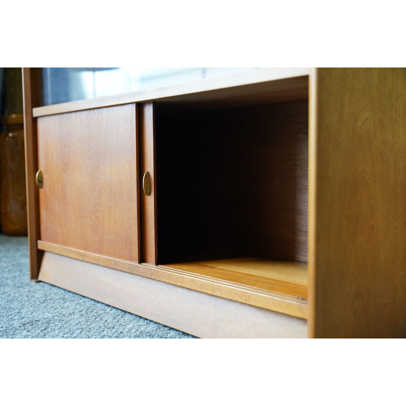 Mid century glass and teak display cabinet by Herbert Gibbs, 1960s