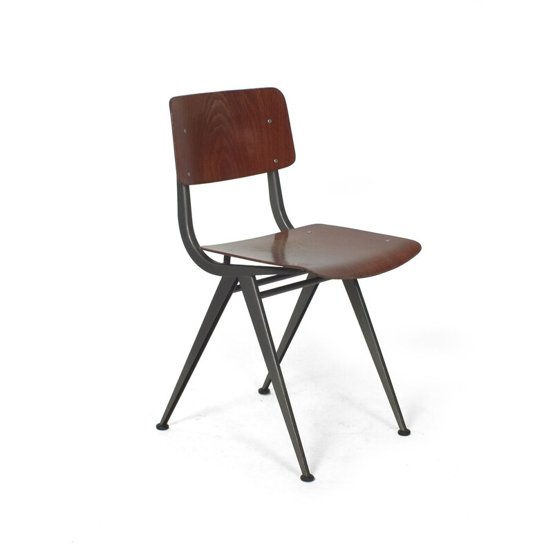 Ensemble de 4 chaises d'école vintage Marko, Hollande 1960