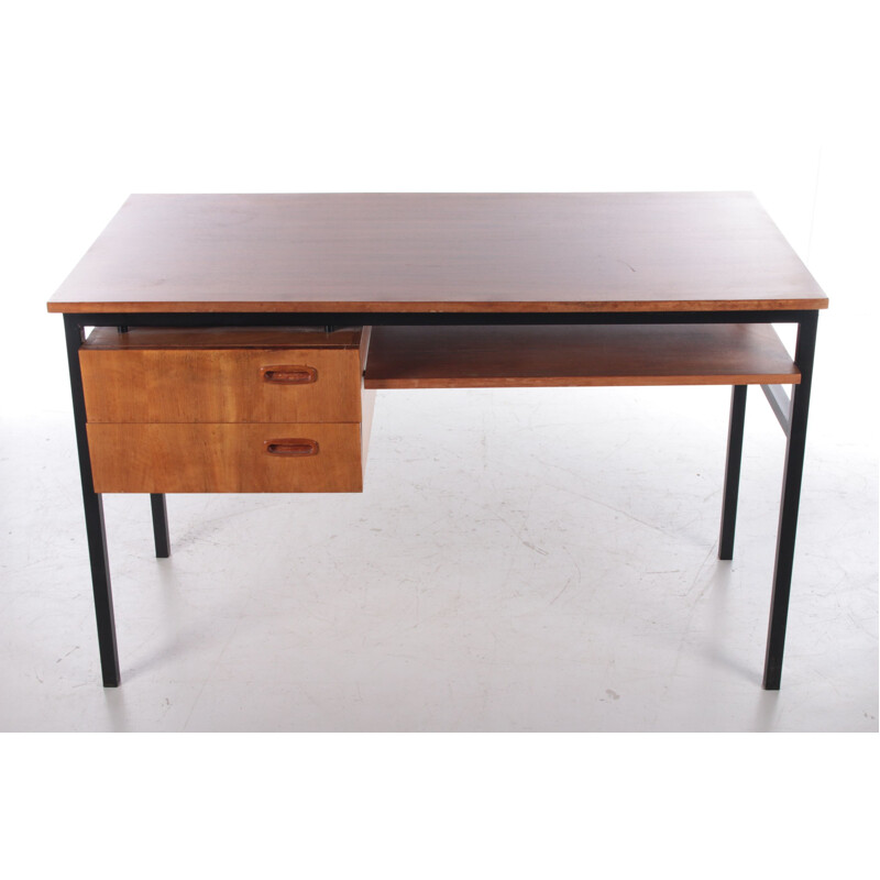 Vintage desk with metal base, 1960