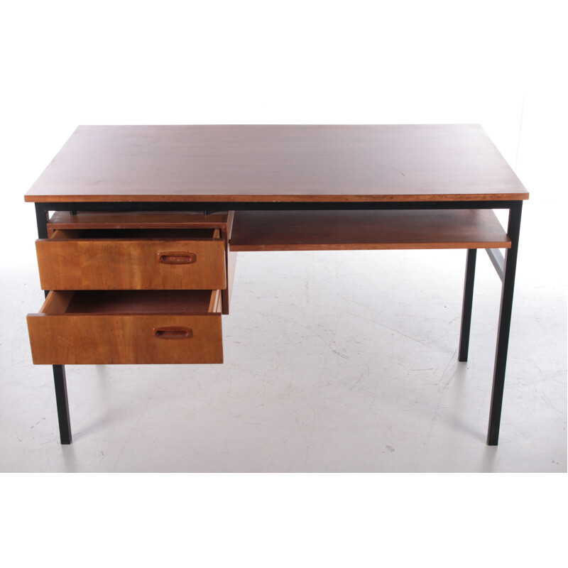 Vintage desk with metal base, 1960