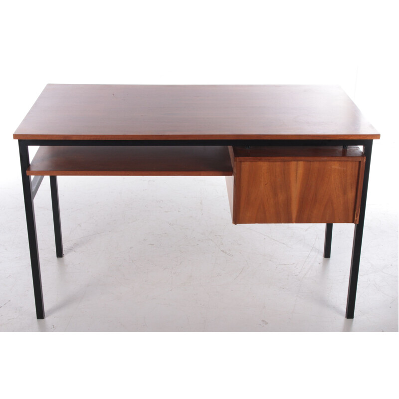 Vintage desk with metal base, 1960