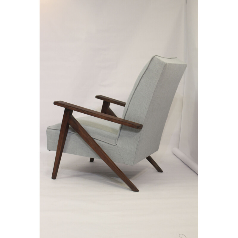 Fauteuil scandinave vintage en hêtre, 1960