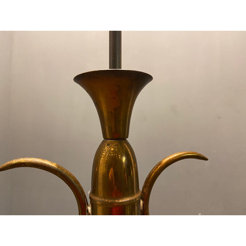 Vintage art deco pendant lamp in murano glass, Italy