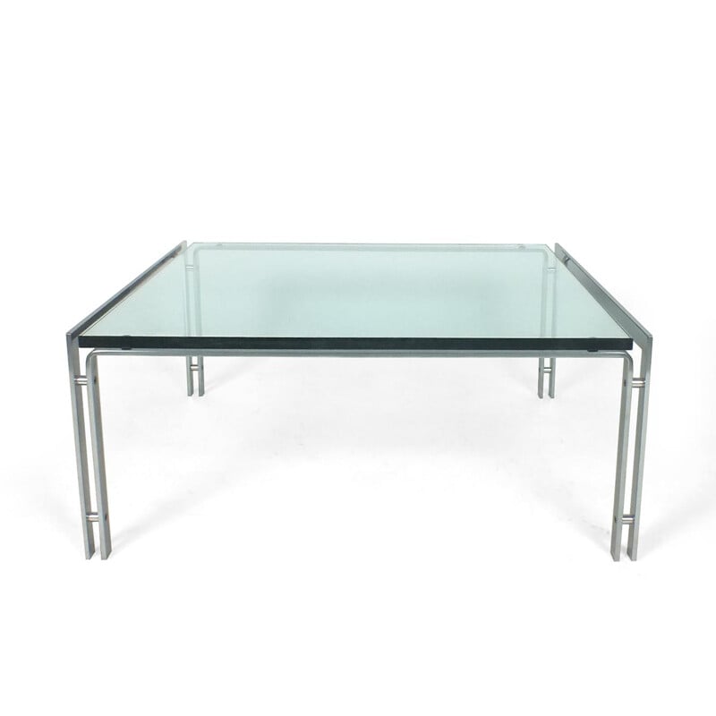 Vintage glass coffee table by Hank Kwint for Metaform, 1980s
