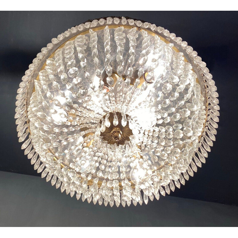 Vintage Italian crystal pendant lamp