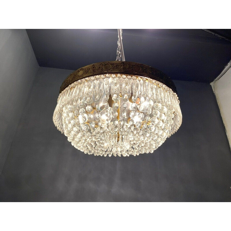 Vintage Italian crystal pendant lamp
