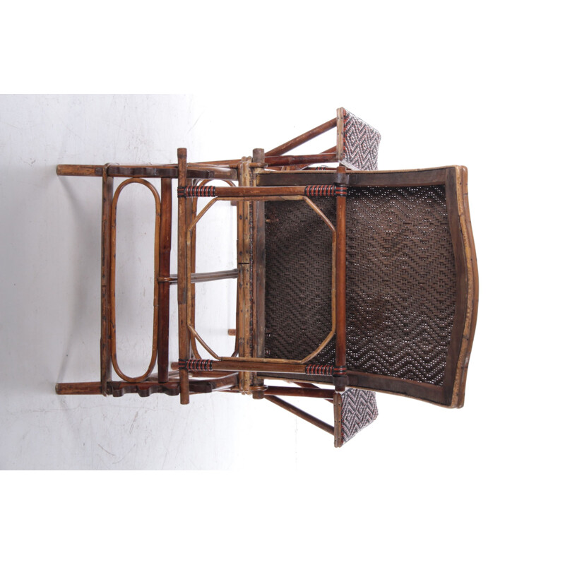 Vintage rattan e cadeira de bambu, 1960