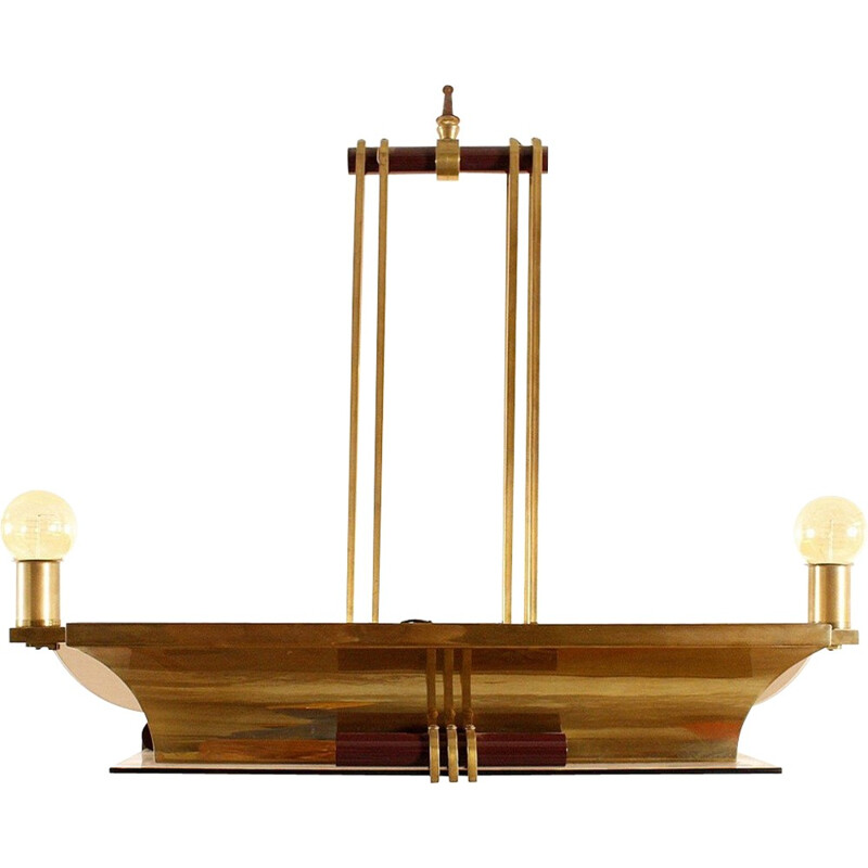 De Coene Art Deco chandelier in brass - 1930s