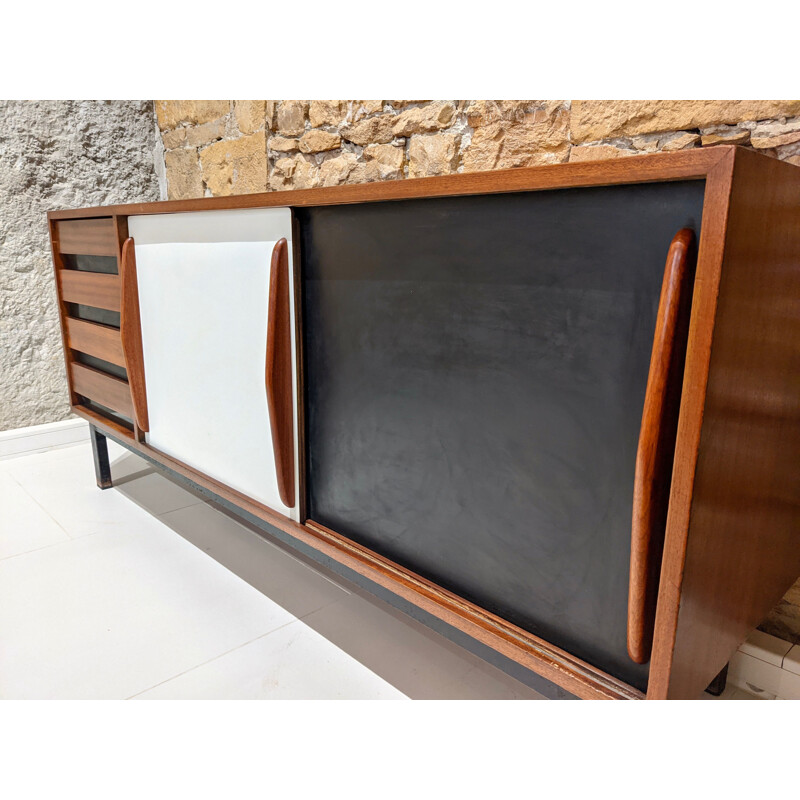 Vintage Cansado mahogany sideboard with drawers by Charlotte Perriand for Steph Simon, 1960