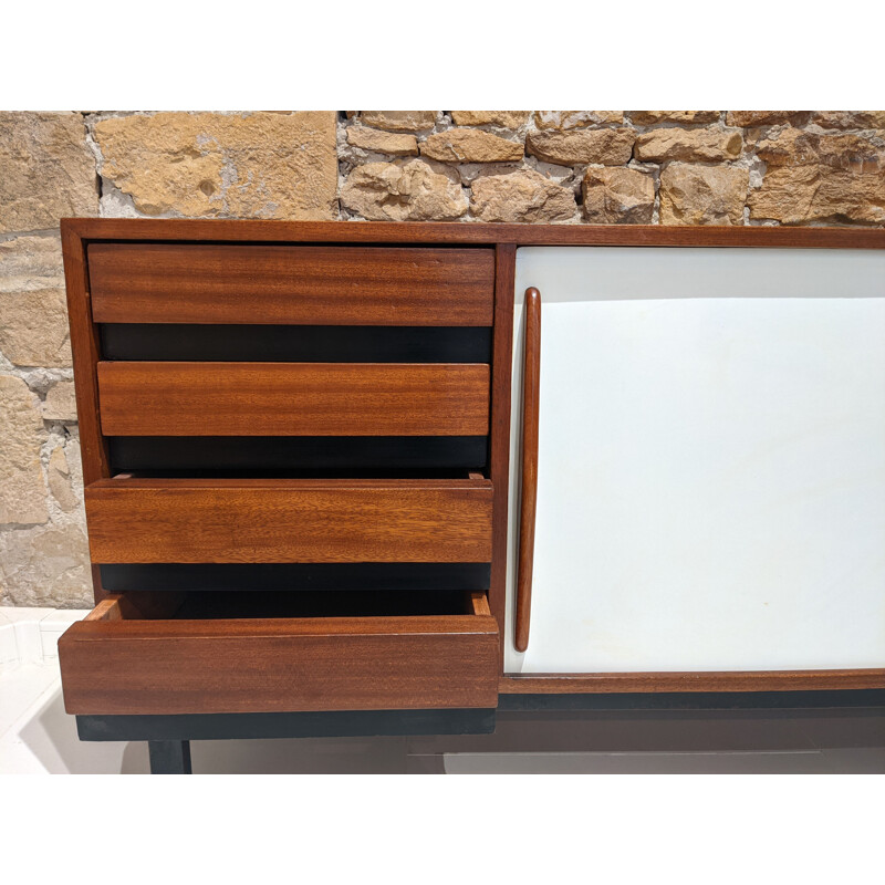 Vintage Cansado mahogany sideboard with drawers by Charlotte Perriand for Steph Simon, 1960