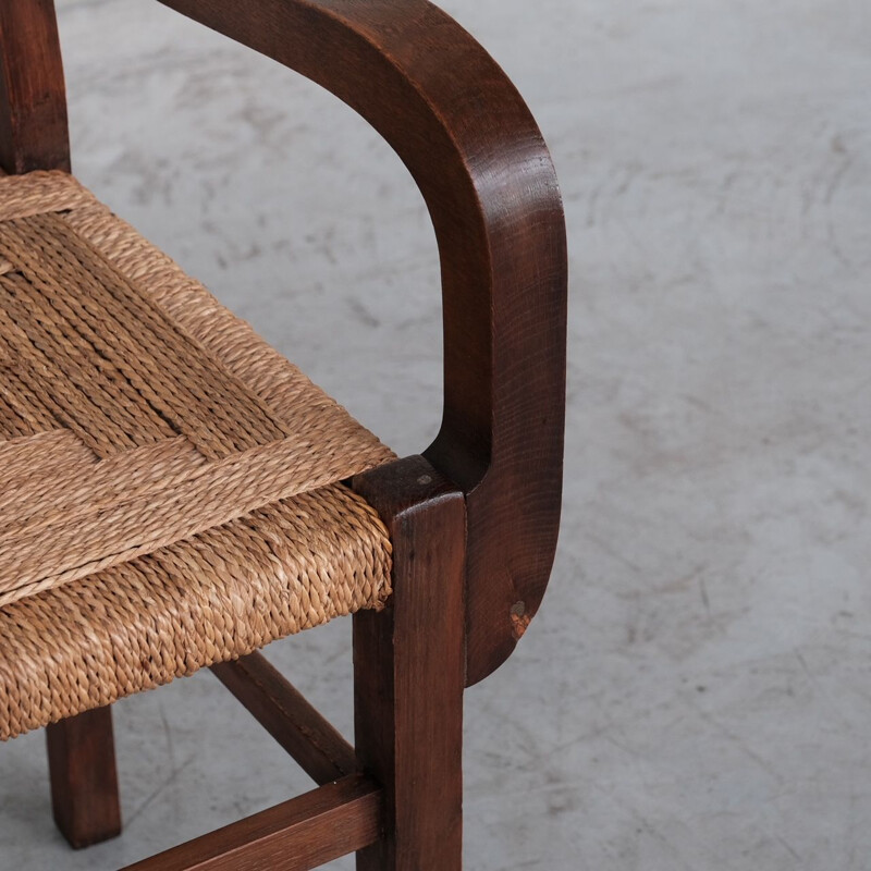 Pair of corded mid-century armchairs by Francis Jourdain, France 1940s