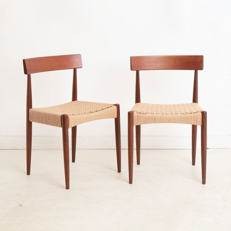 Set of 6 mid century Danish teak dining chairs by Arne Hovmand Olsen, 1960s
