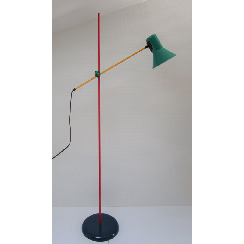 Vintage metal floor lamp in primary colours by Veneta Lumi, 1990s