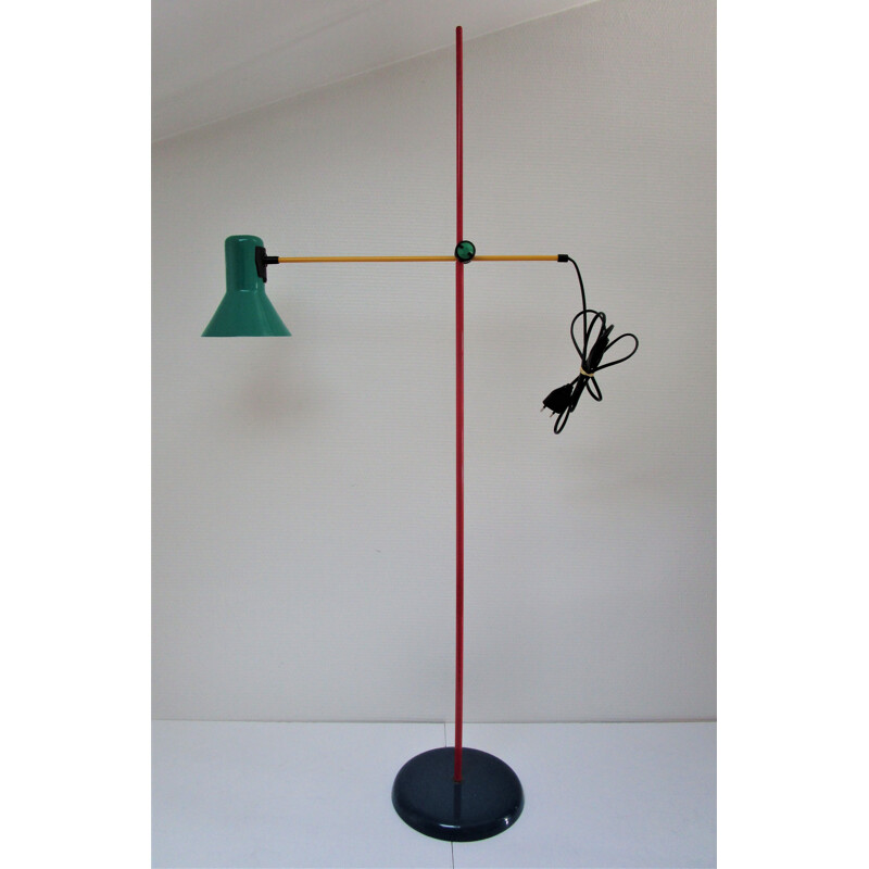 Vintage metal floor lamp in primary colours by Veneta Lumi, 1990s