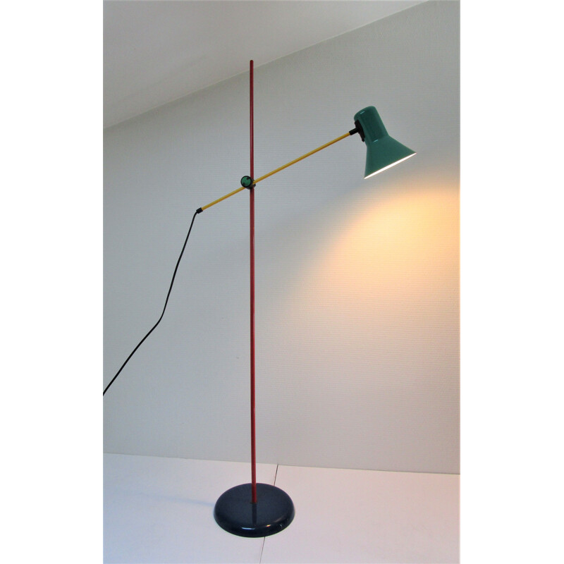 Vintage metal floor lamp in primary colours by Veneta Lumi, 1990s