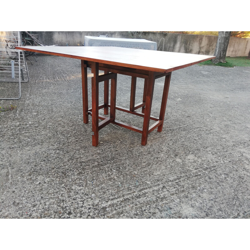 Table rustique modulable vintage en chêne