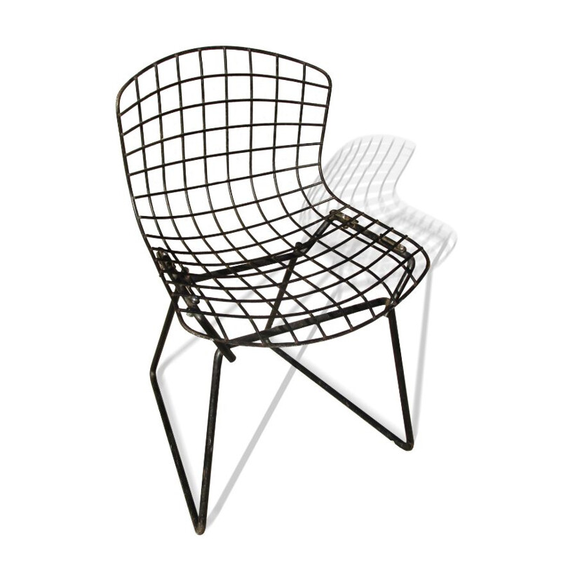 Vintage steel chair by Harry Bertoia for Knoll International, USA 1952