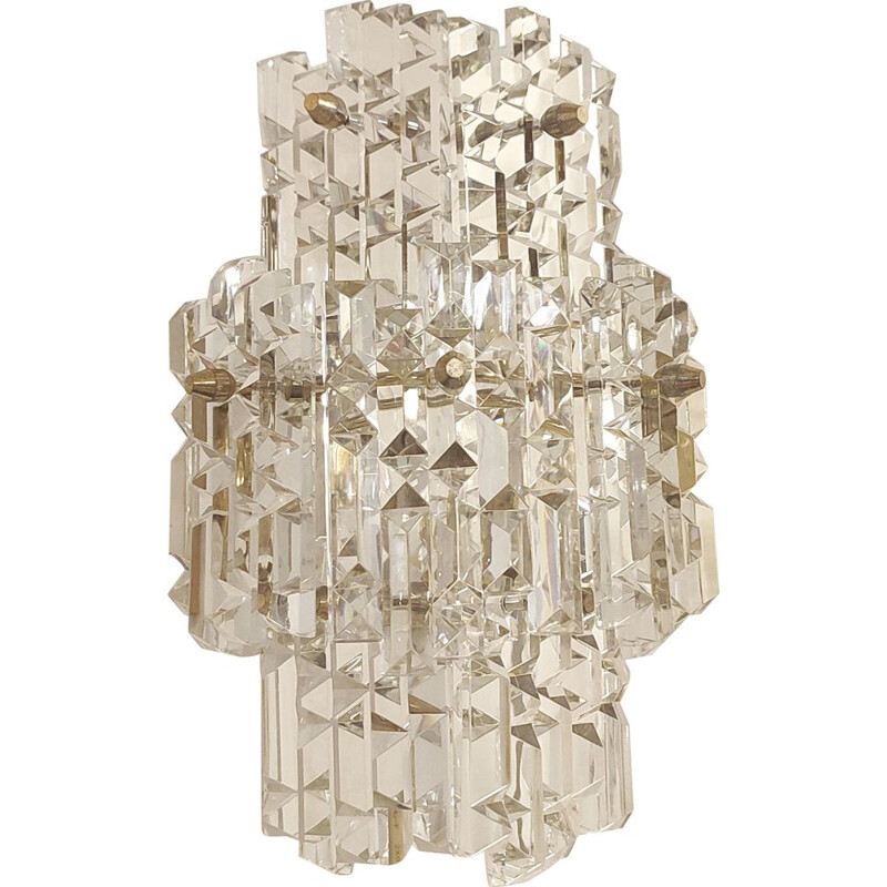 Vintage "kinkeldey" wall lamp with seven crystals