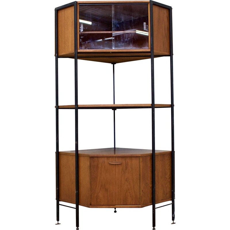 Vintage teak 3-piece shelving corner unit by Avalon, UK 1960s