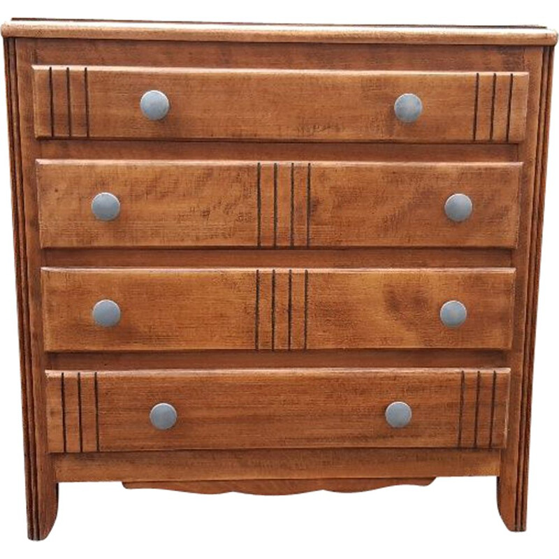Vintage Art Deco gilt oakwood chest of drawers, 1930-1940