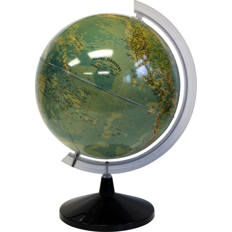 Vintage luminous globe Tecnodidattica, 1980