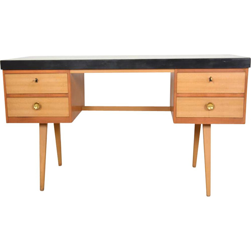 Vintage wood and melamine desk, 1960