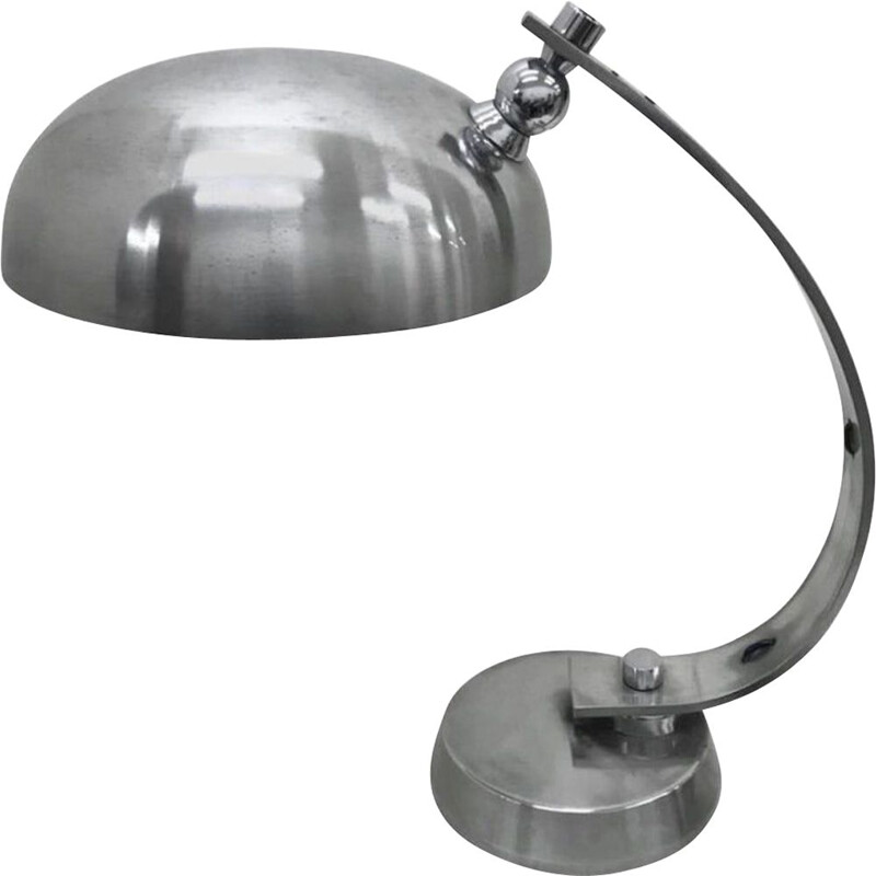 Lampe de table vintage en aluminium de l 'ère spatiale, Italie 1970