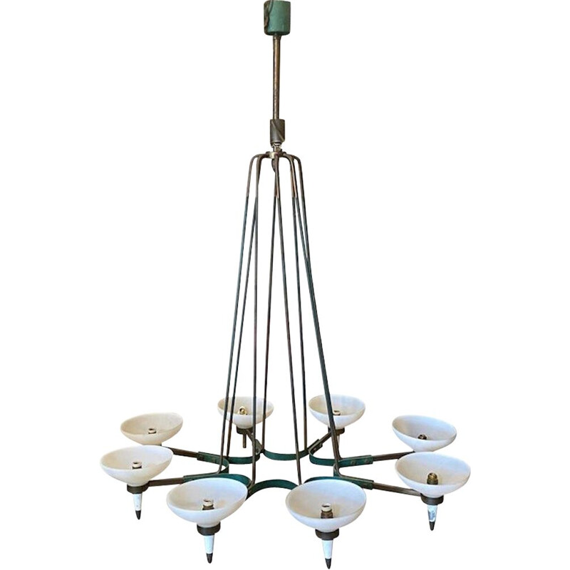 Mid-century oval chandelier, Italy 1950s