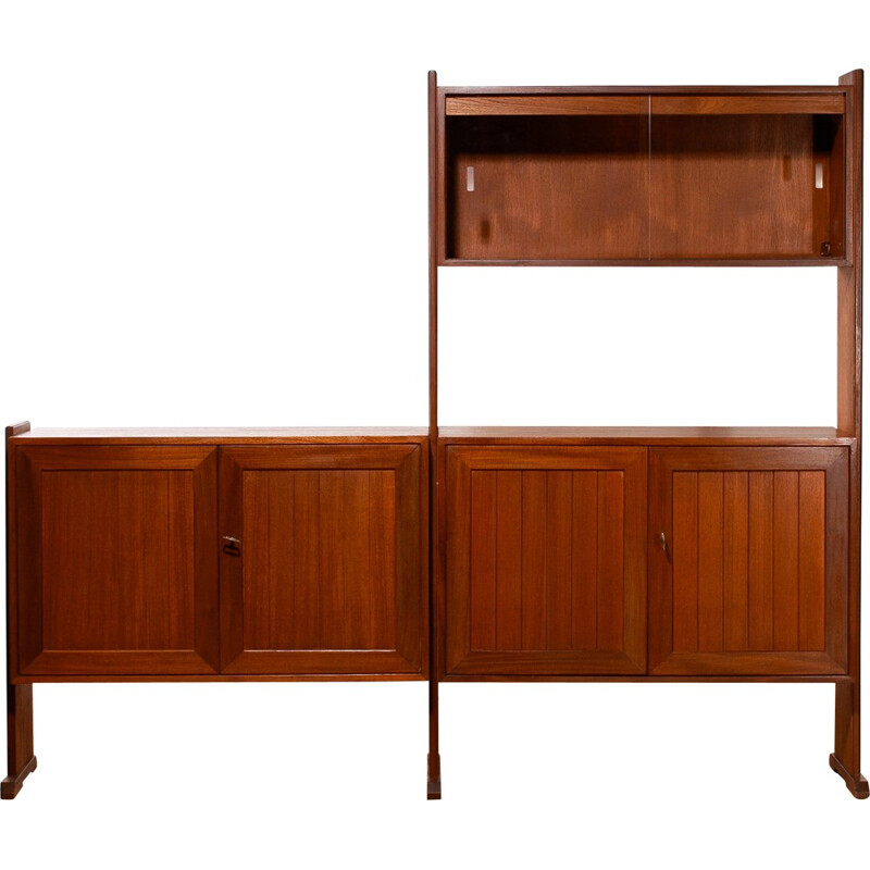 Enfilade et cabinet de rangement en teck massif - 1950