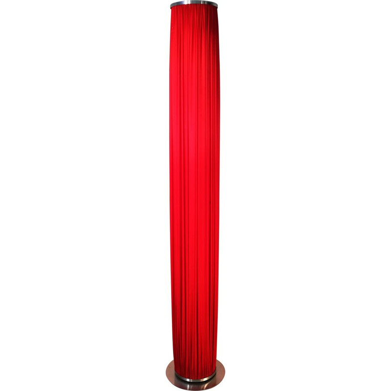 Vintage light column in red pleated fabric