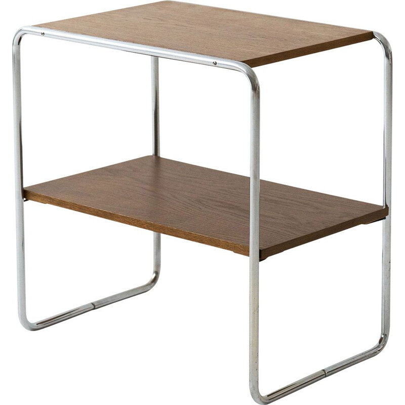 Mesa lateral de madeira Vintage modelo B12 de Marcel Breuer para Thonet, 1930