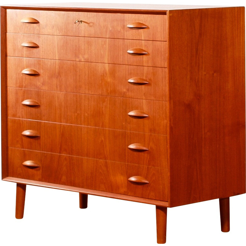 Teak chest of drawers, Johannes SORTH - 1950s
