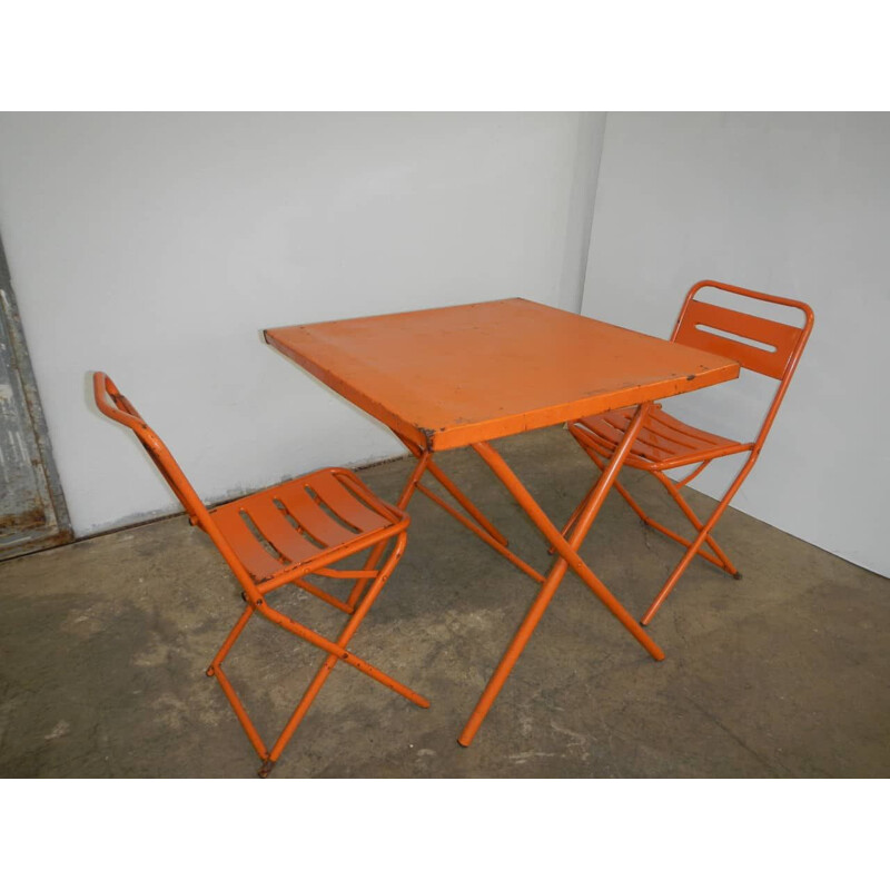 Vintage garden pair of chairs and table by Vinante, 1970s